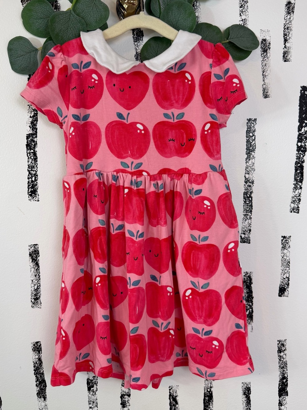 Little Sleepies Play Red Apple Collared Bamboo Dress Size 4T